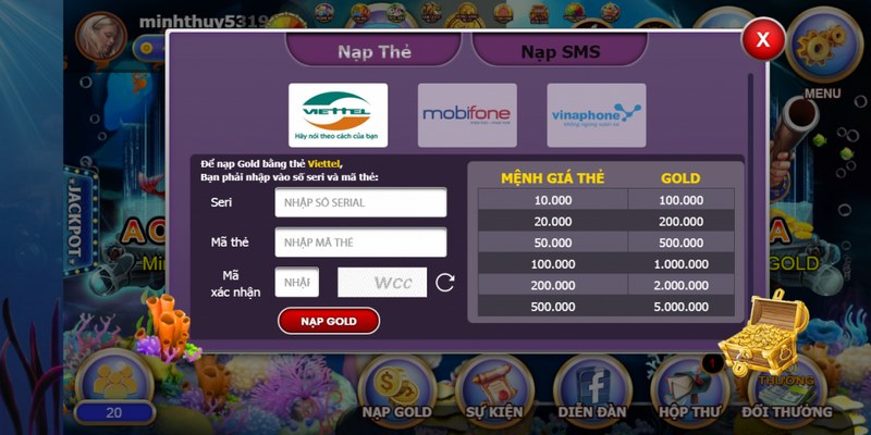 Tổng hợp các trang game bắn cá đổi thưởng nạp sms được đánh giá cao